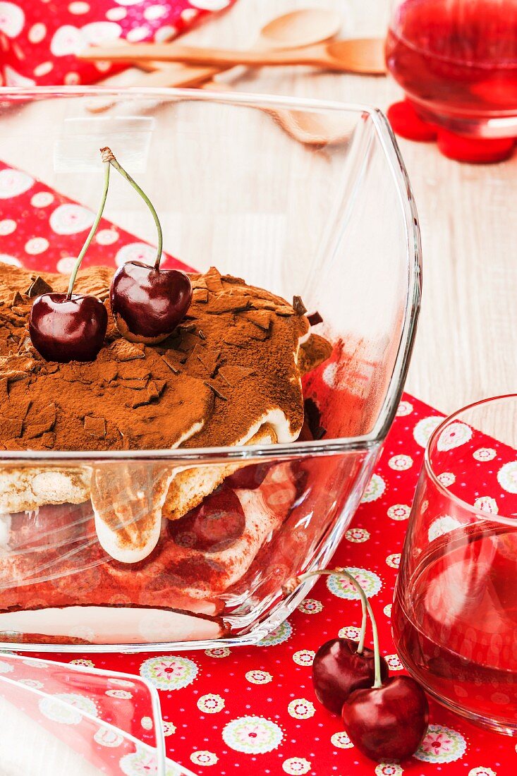 Cherry tiramisu