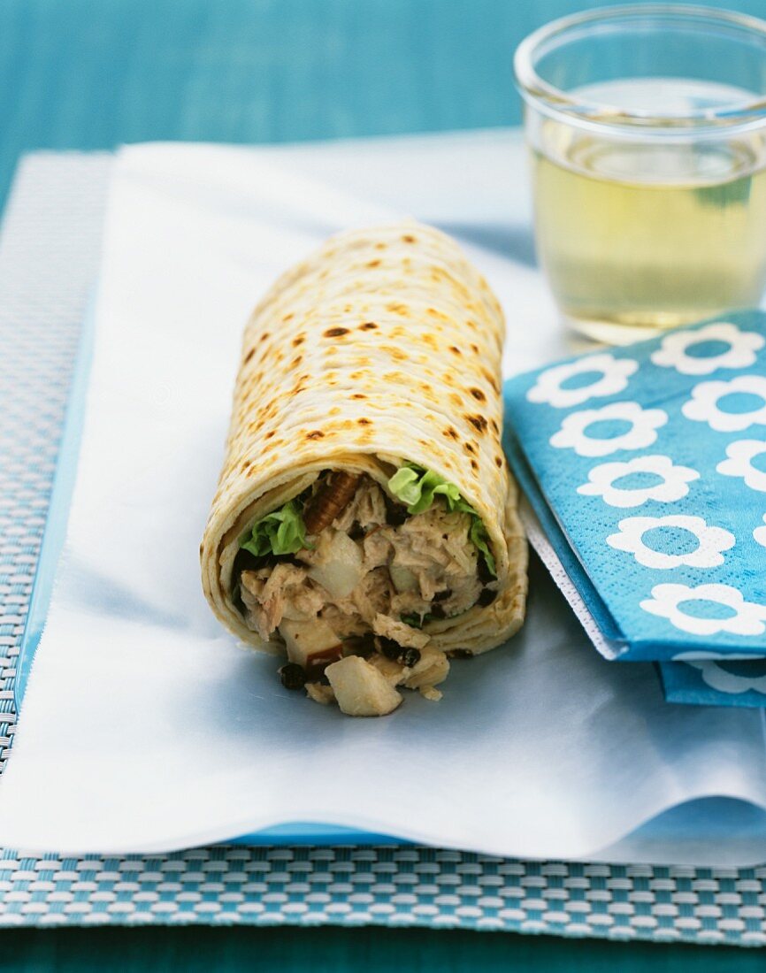 Waldorf tuna-salad wrap