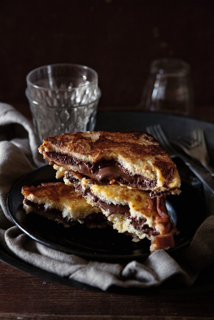 French toast with chocolate spread