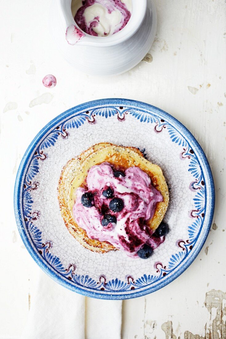 Pancake mit Heidelbeerquark