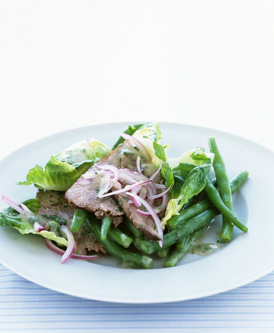 Bohnensalat mit Rindfleisch