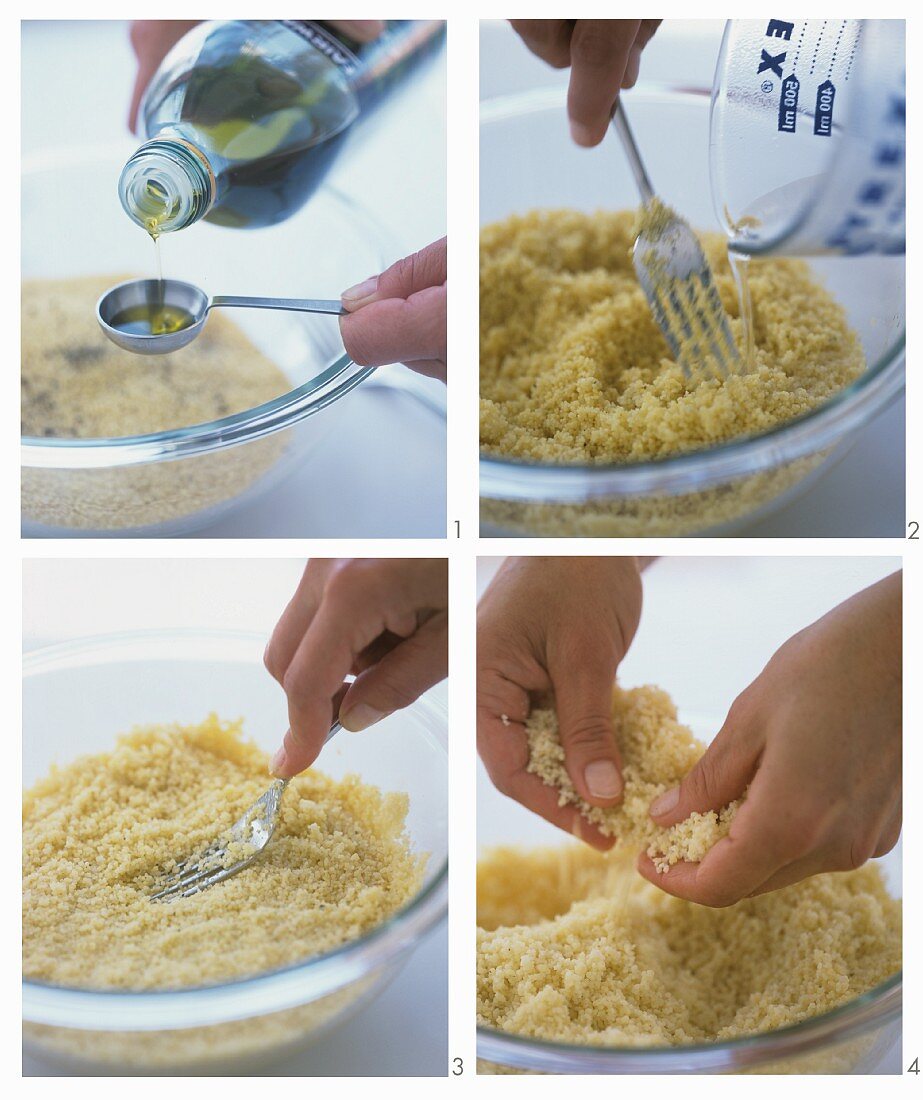 Couscous being prepared