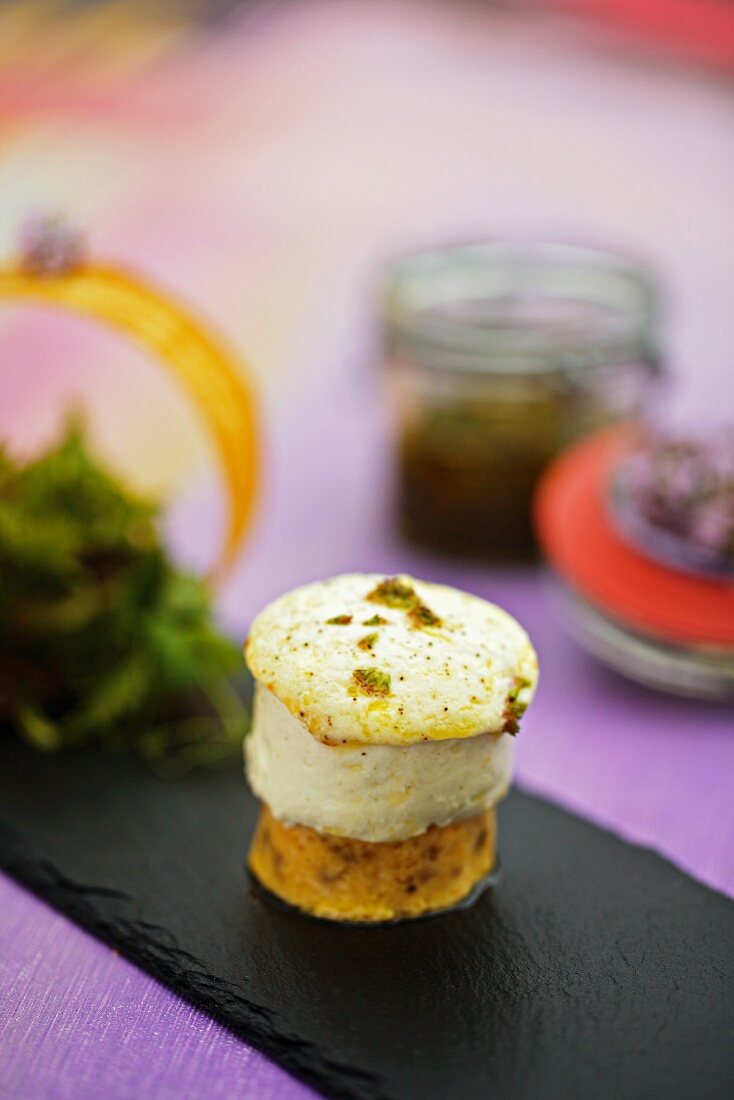 Baked sheep's cheese with thyme oil