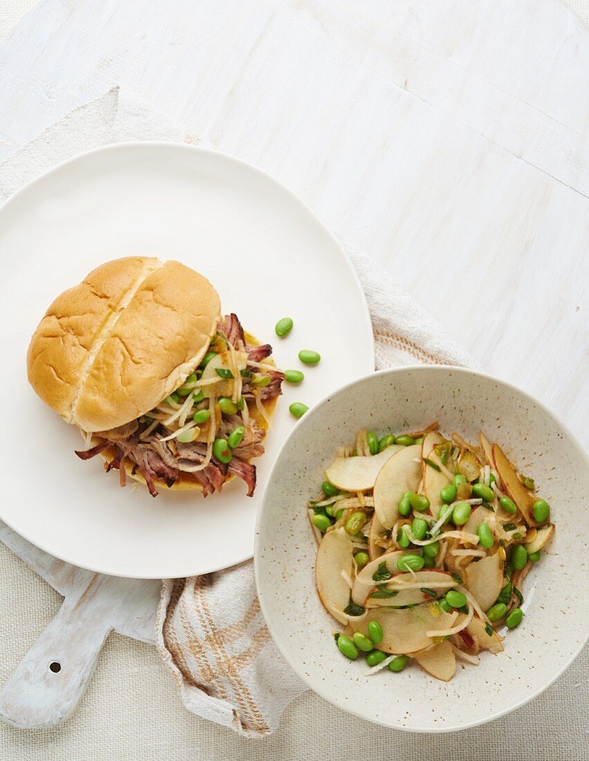 Barbecue Pork Sandwich with Asian Slaw