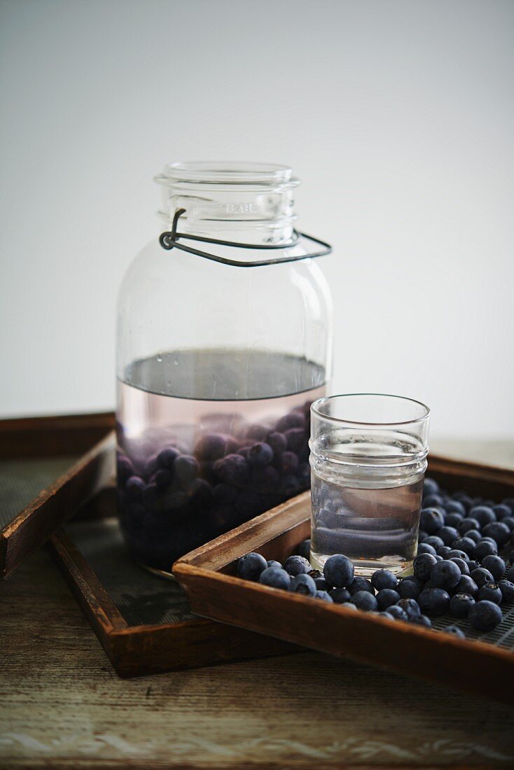 Moonshine Liqueur Infused with Blueberries