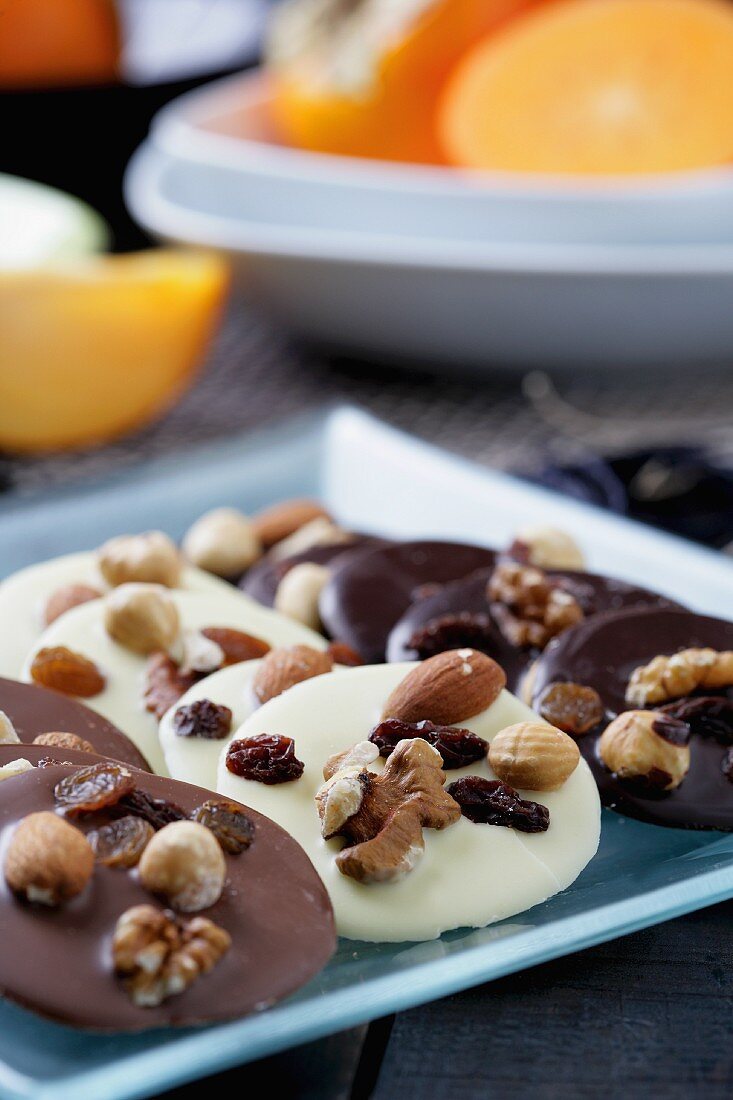 Belgian chocolates with nuts