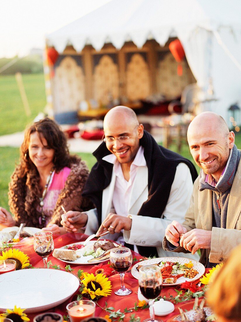 Dinnerparty in a field, Sweden.