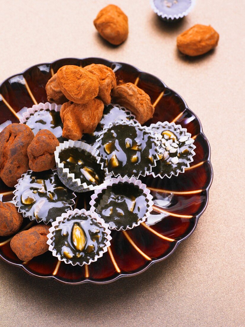 Selection of toffee and chocolate candies
