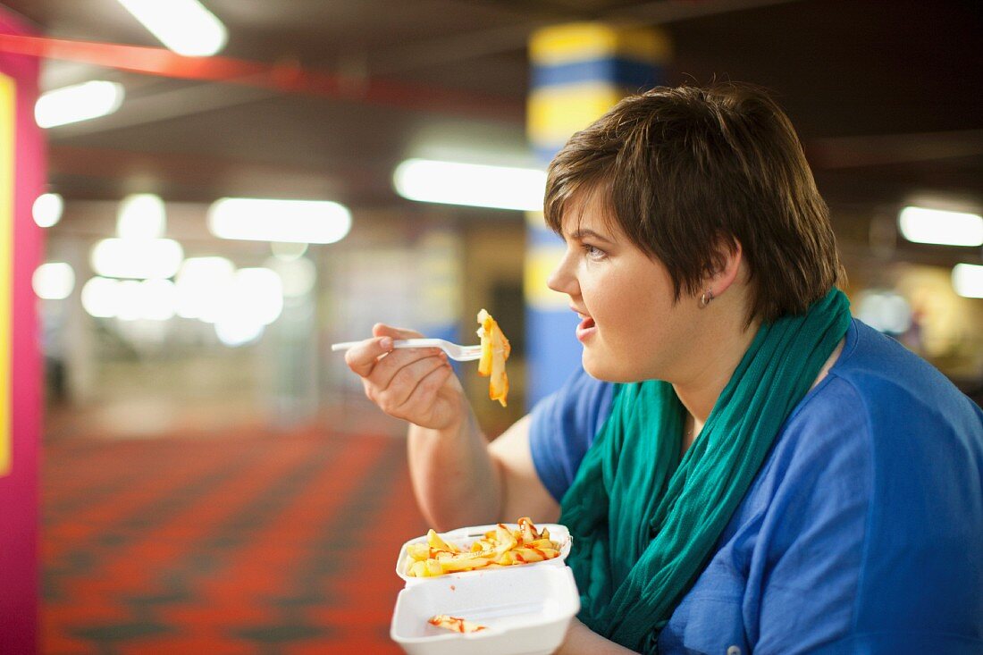 Young woman eating