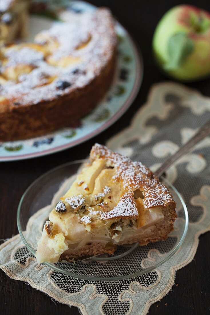 Slice of apple cake