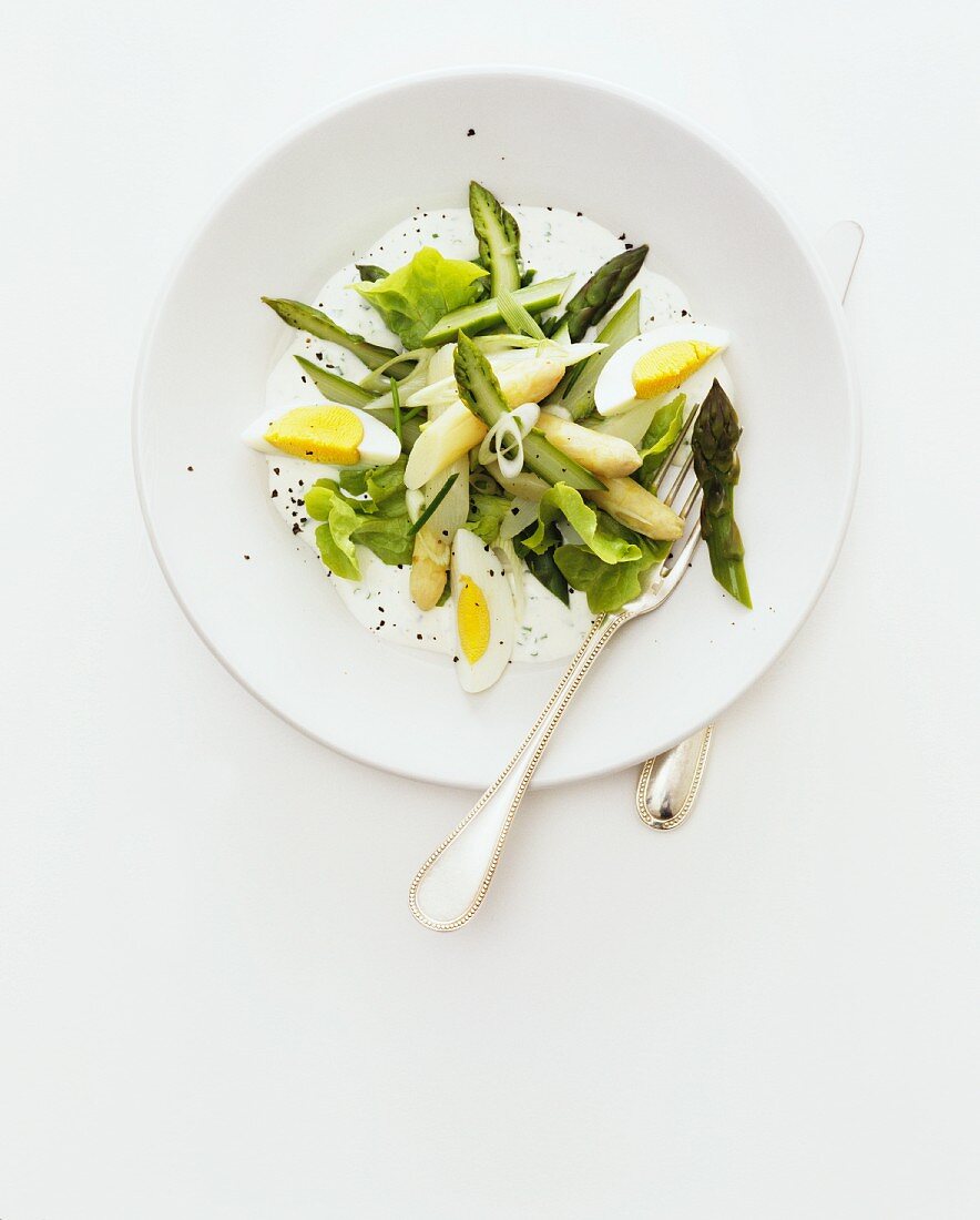 Asparagus salad with egg