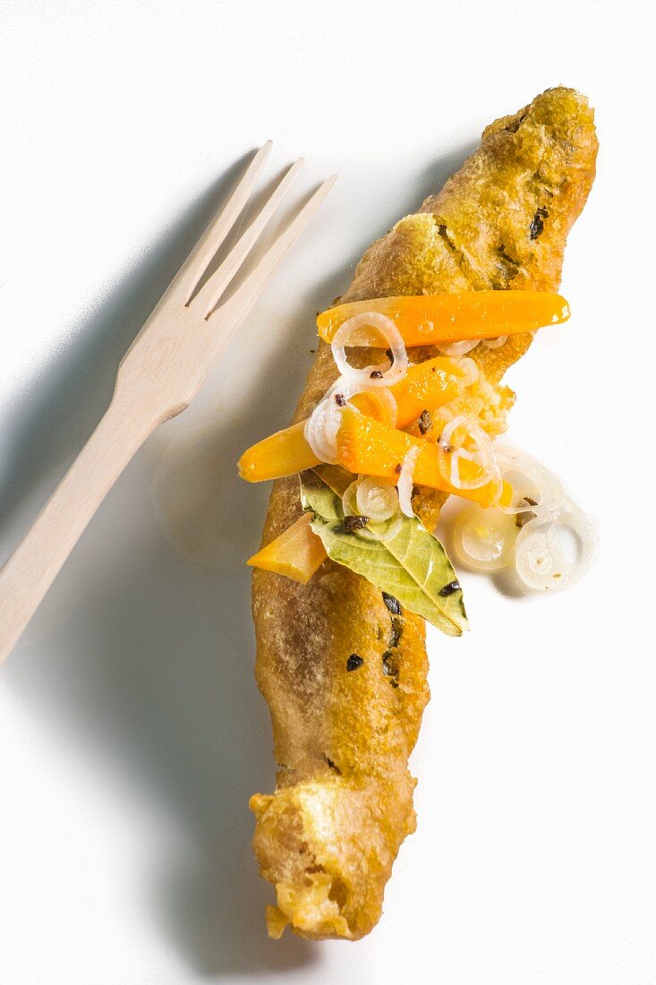 Fish escabeche (breaded, marinated fish, Mexico)