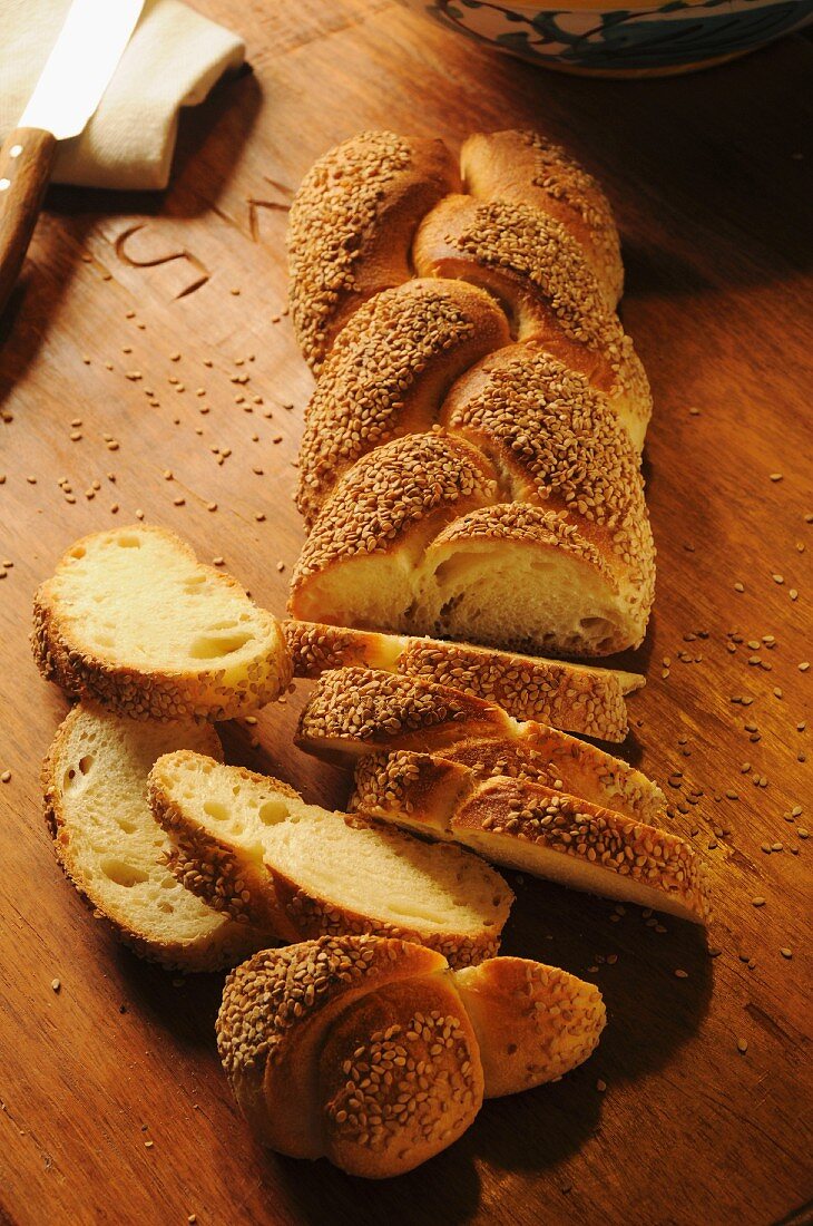 Sicilian bread with sesame seeds, Sicily, Italy, Europe