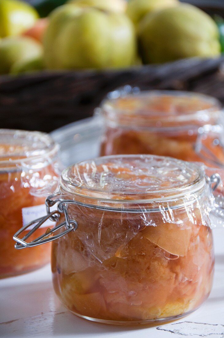 Quince compote with apple and orange