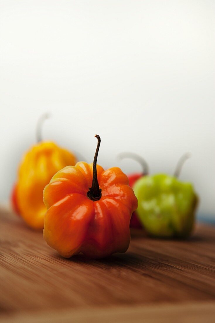 Several Habanero chillies