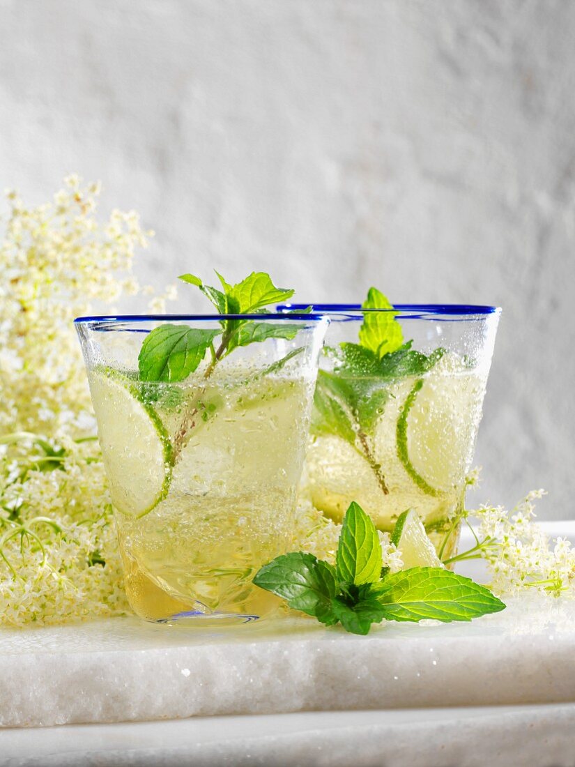 Hugo (cocktail with Prosecco, elderflower syrup and mint)