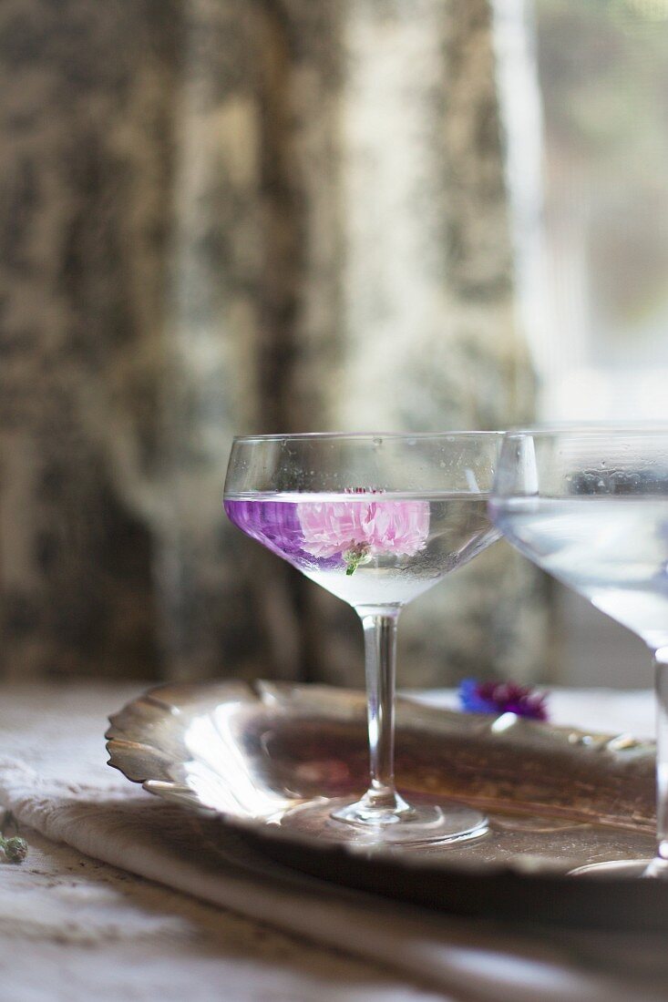 A Cornflower Gin Cocktail