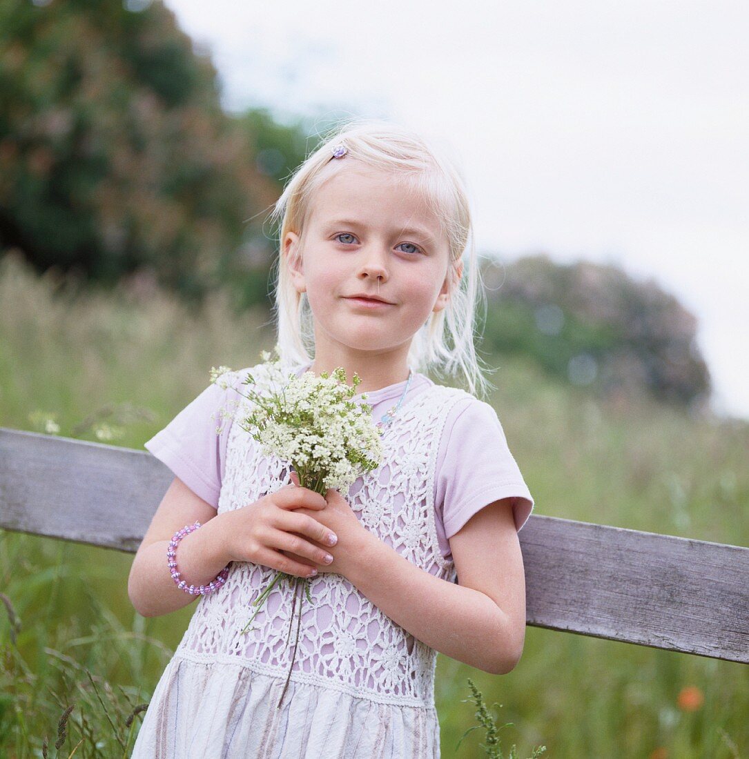 Portrait of a blond girl, Sweden.