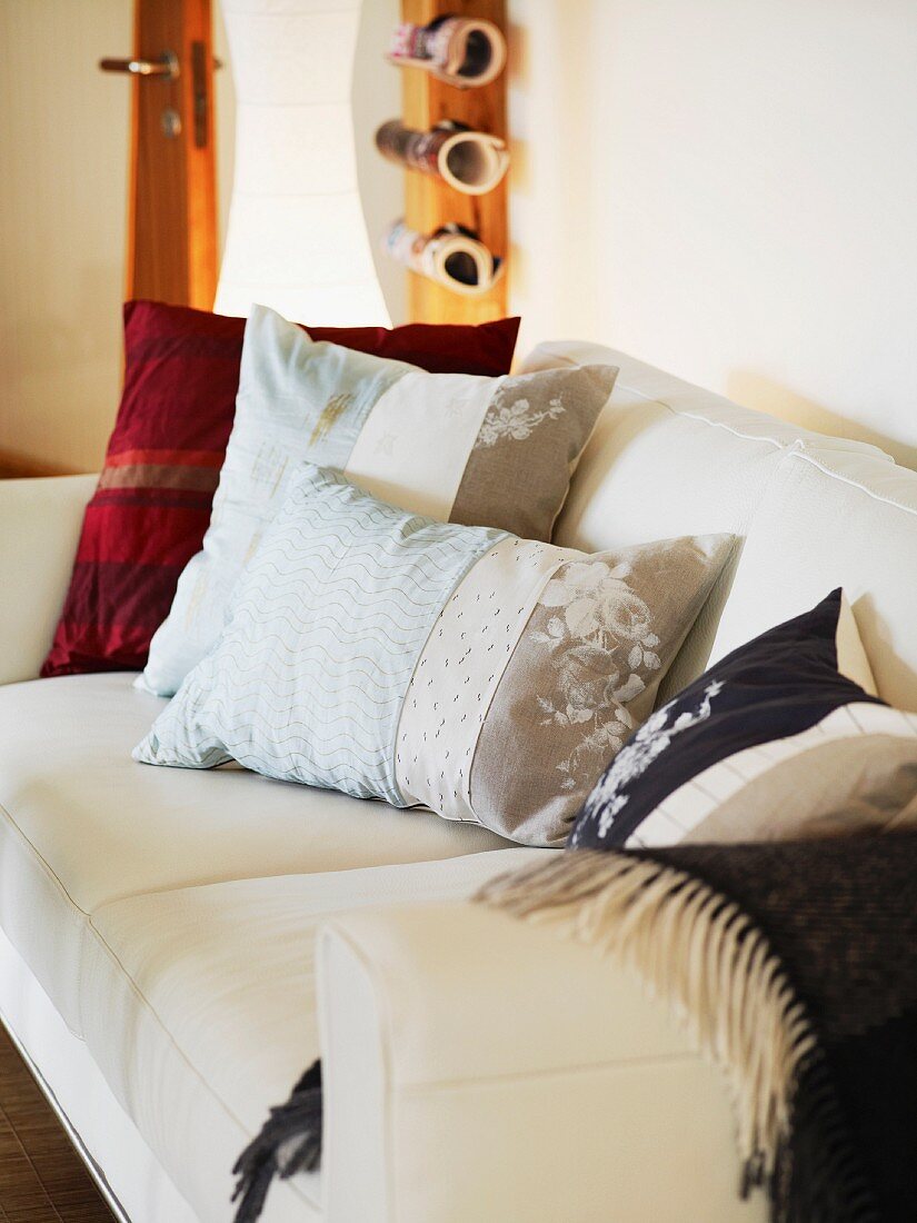 Cushions in a sofa, Sweden.