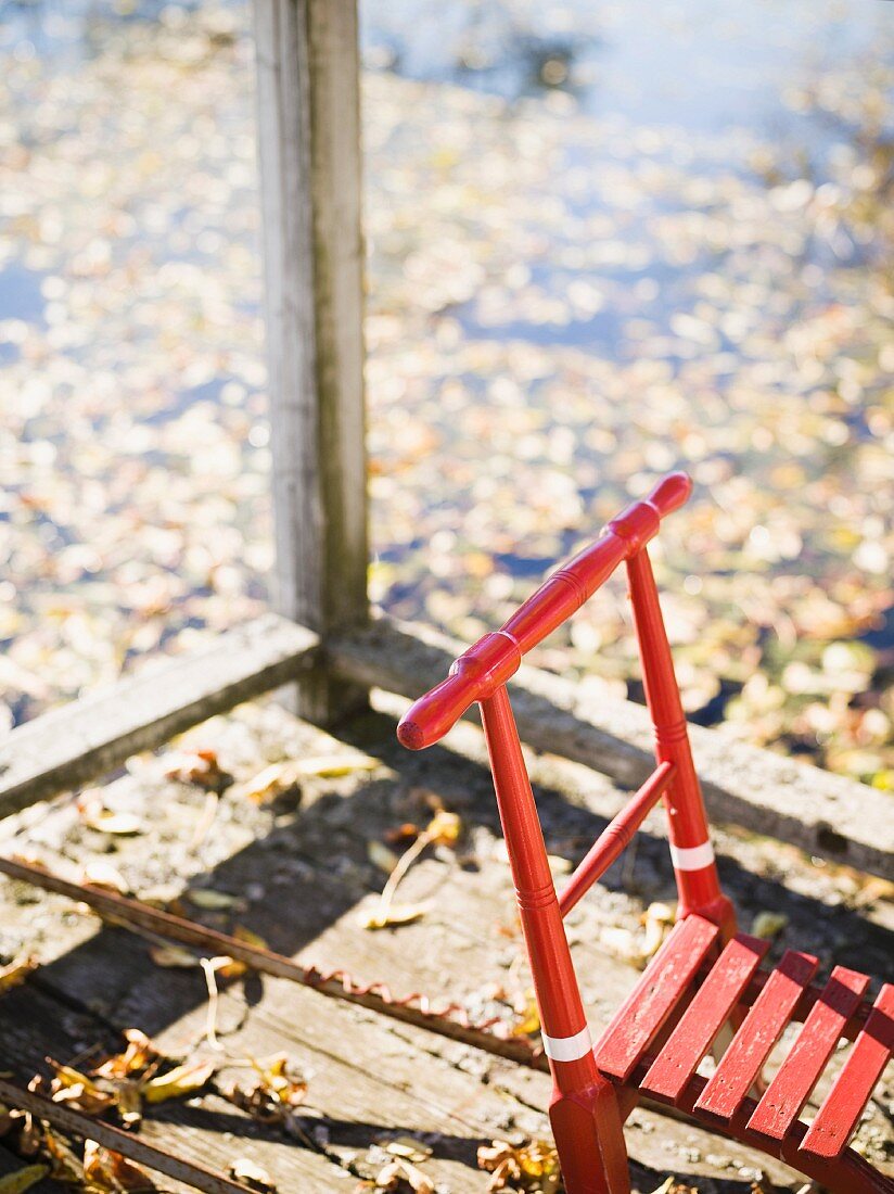 A kick-sled on a jetty.