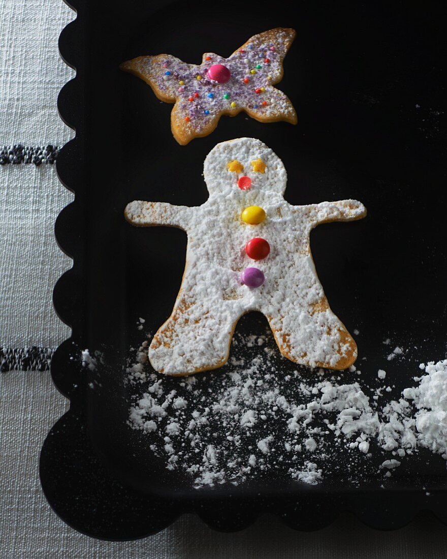 Sable biscuits (snowman, butterfly) for Christmas