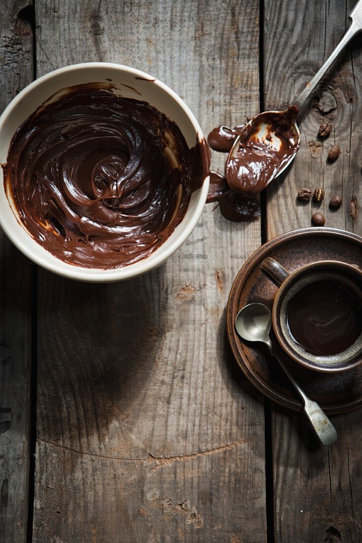 Black coffee and chocolate ganache