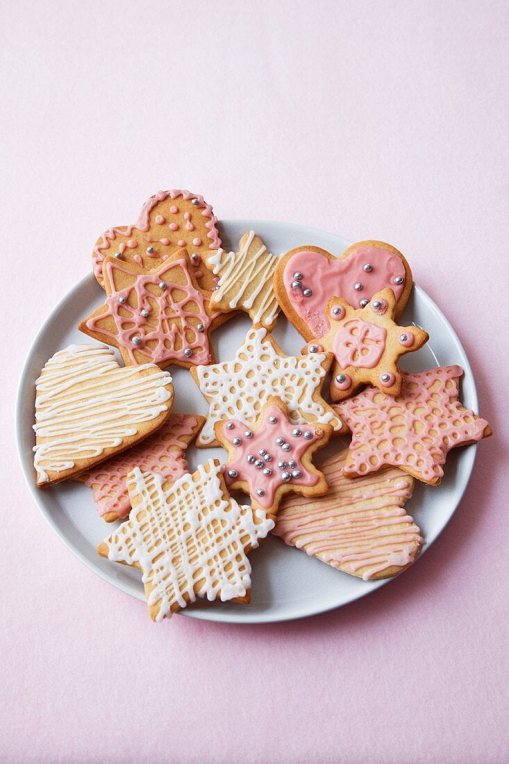 Assorted Christmas cookies on a plate