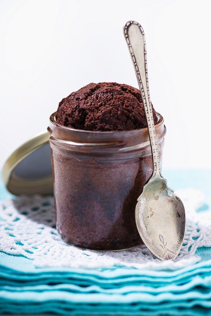 Chocolate muffin in a jar