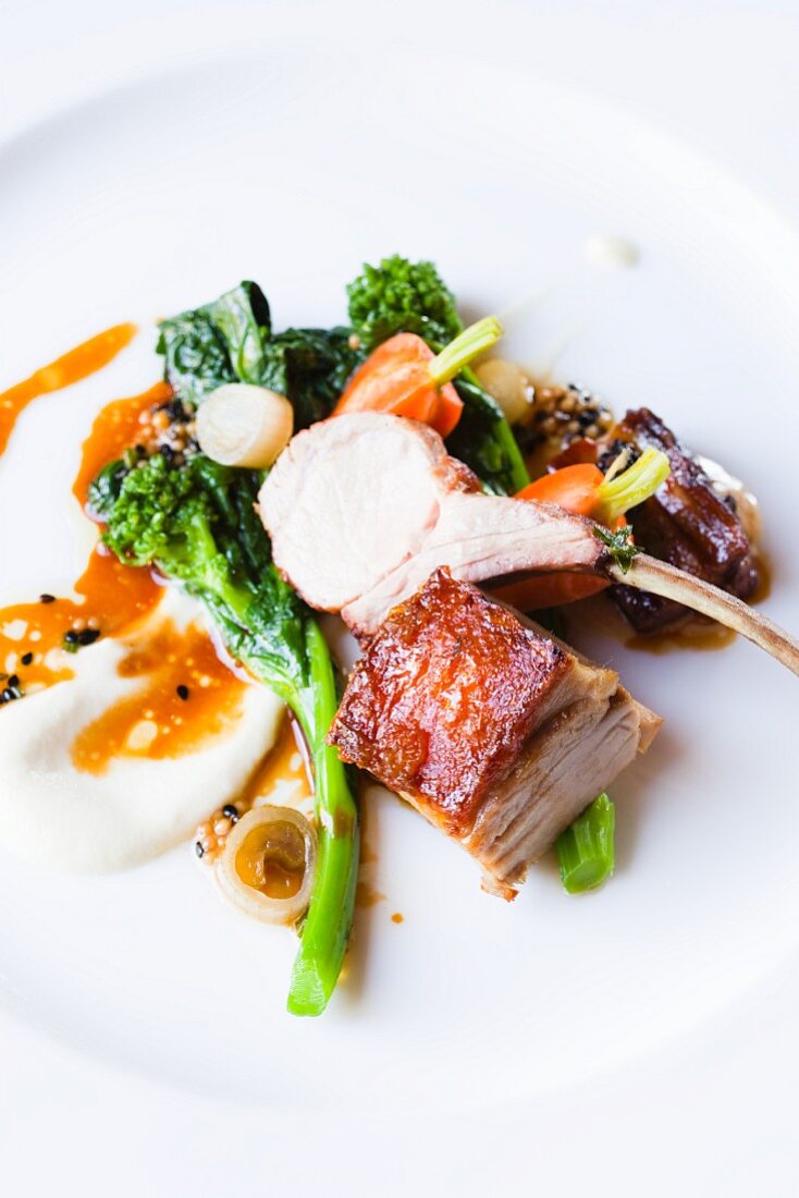 Pork with Greens and Carrots