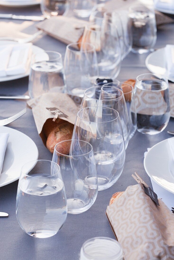 Glasses on an Outdoor Table