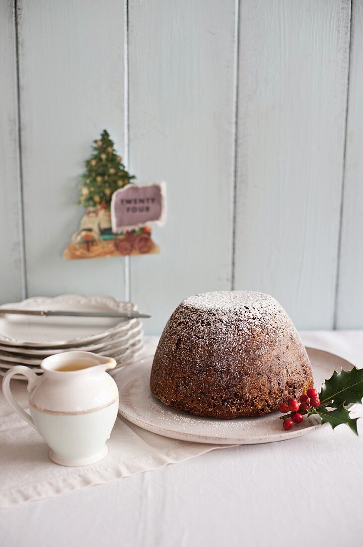 Christmas Pudding mit Ilex