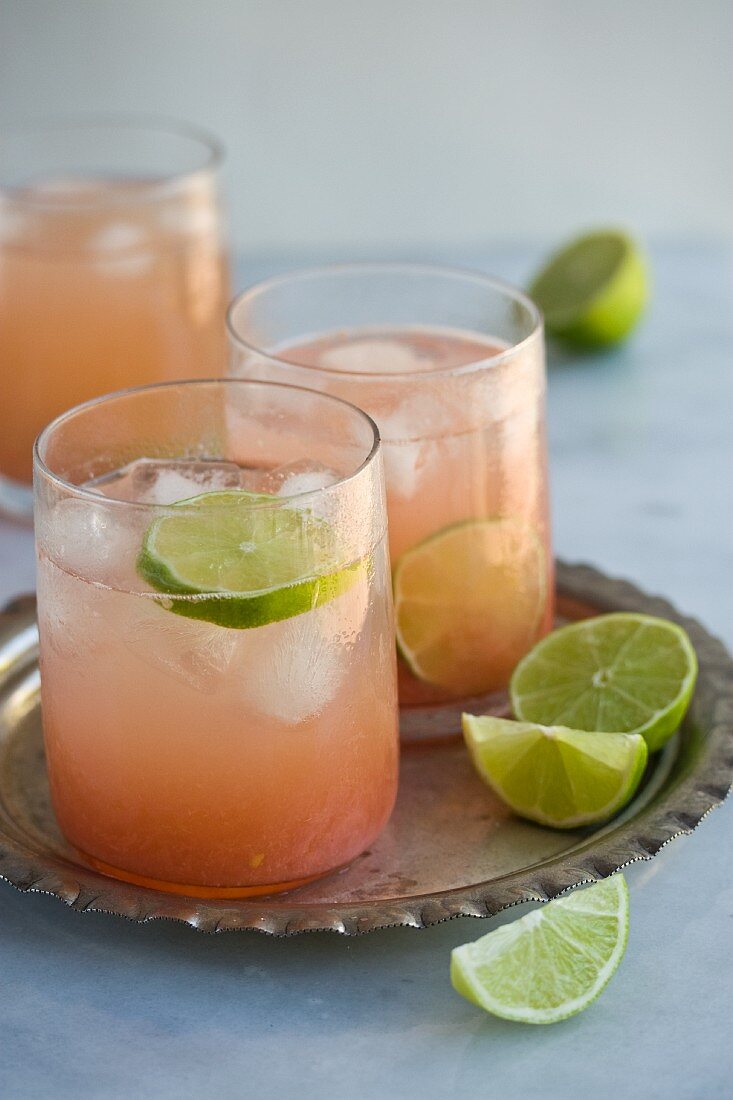 Paloma cocktails with tequila and grapefruit juice