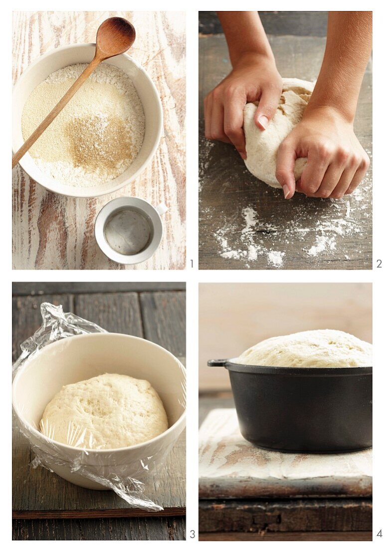 Pot bread being made