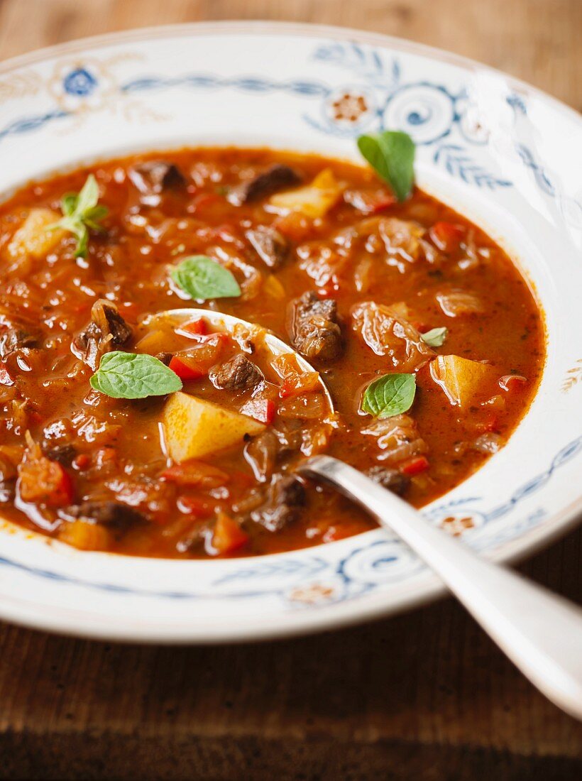 Goulash soup with potatoes