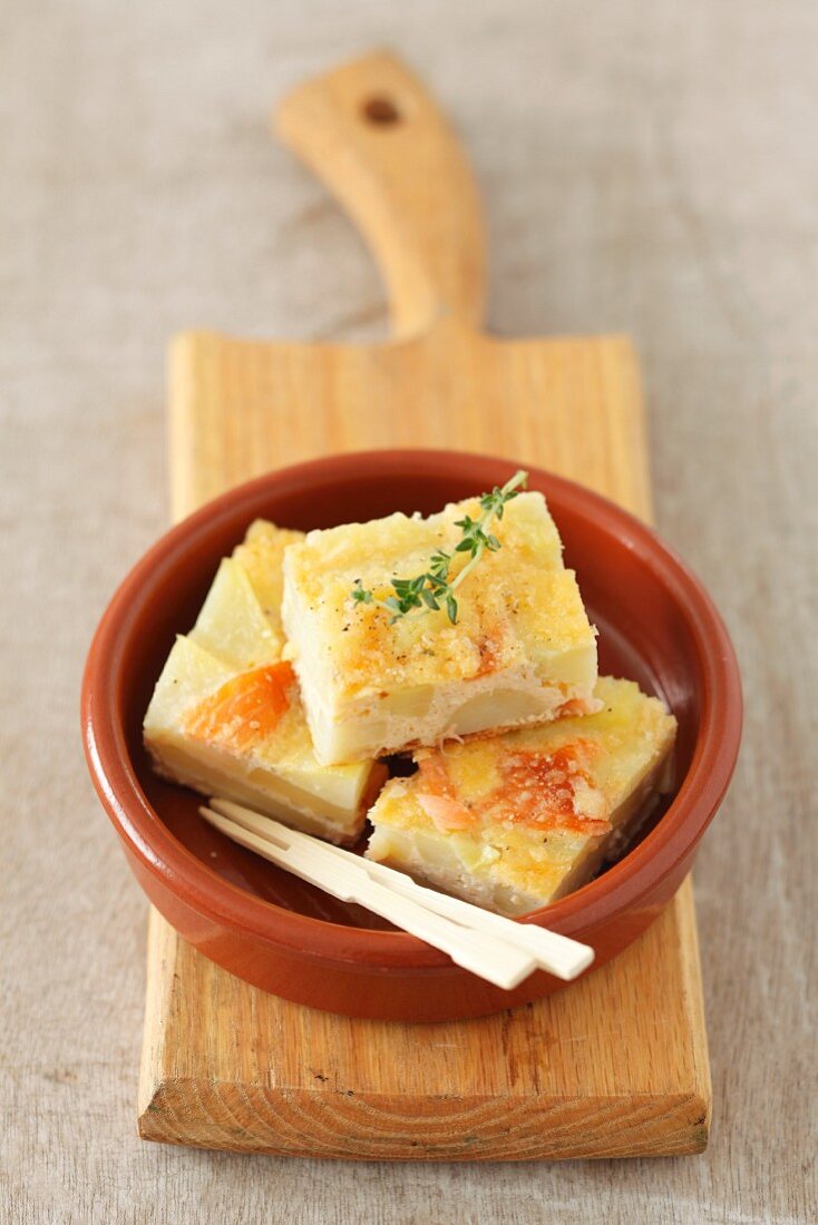 Kartoffeltortilla mit Räucherlachs