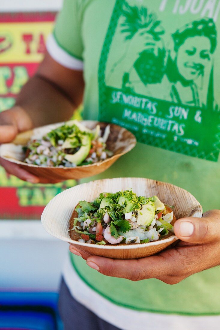 Bowls of ceviche