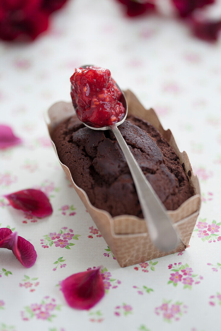 Chocolate and raspberry tart