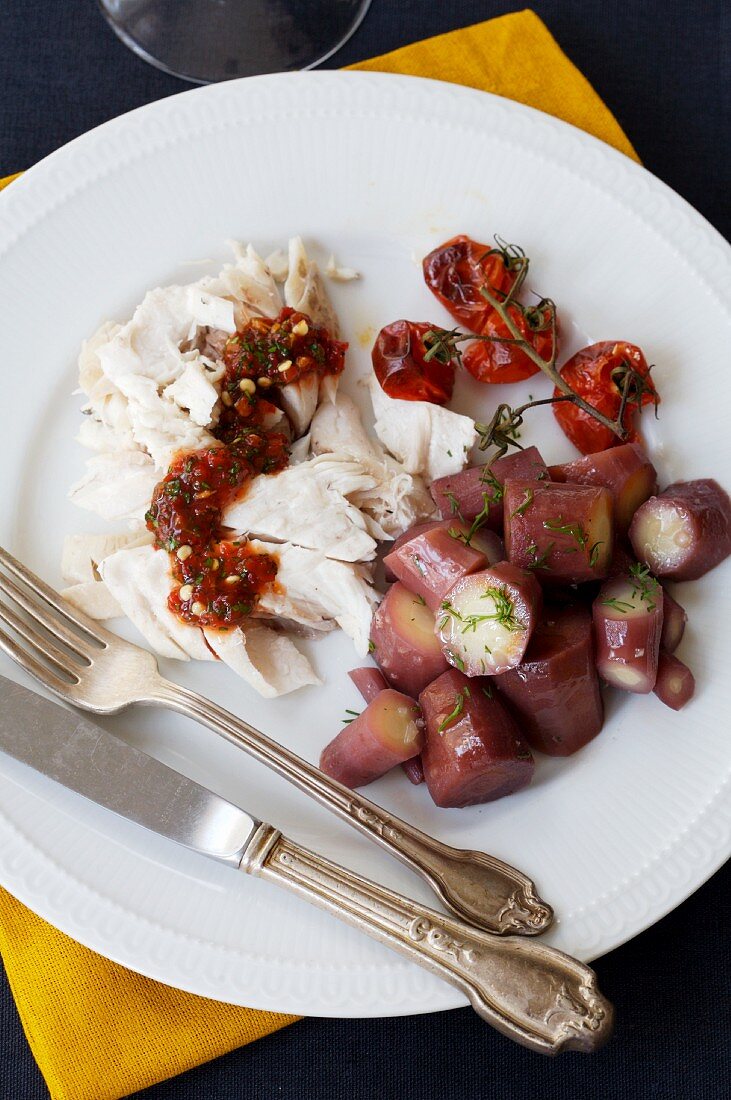 Fish with a side of Roasted Carrots