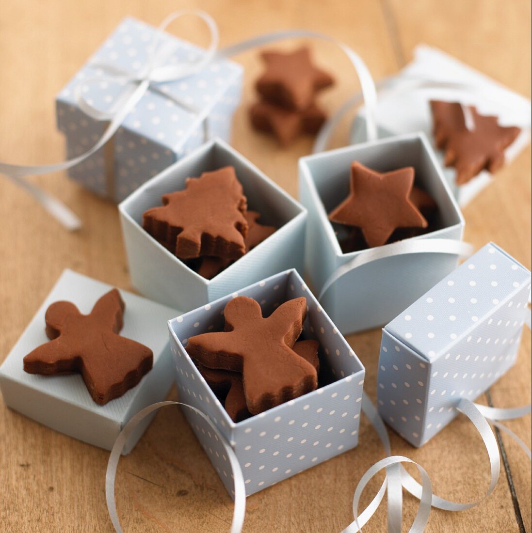 Fudge in assorted Christmas shapes (stars, angels, trees) for gifting