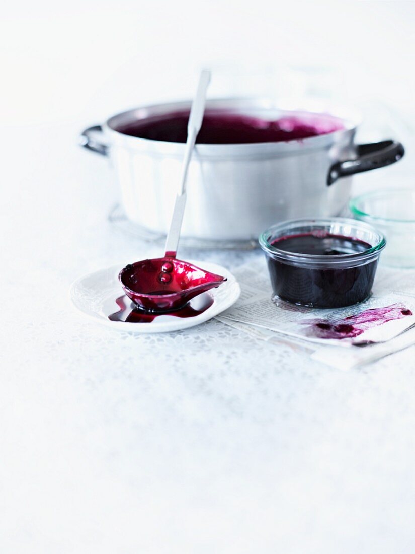 Home-made elderberry jam