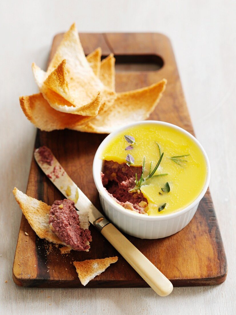 Pate with bread chips