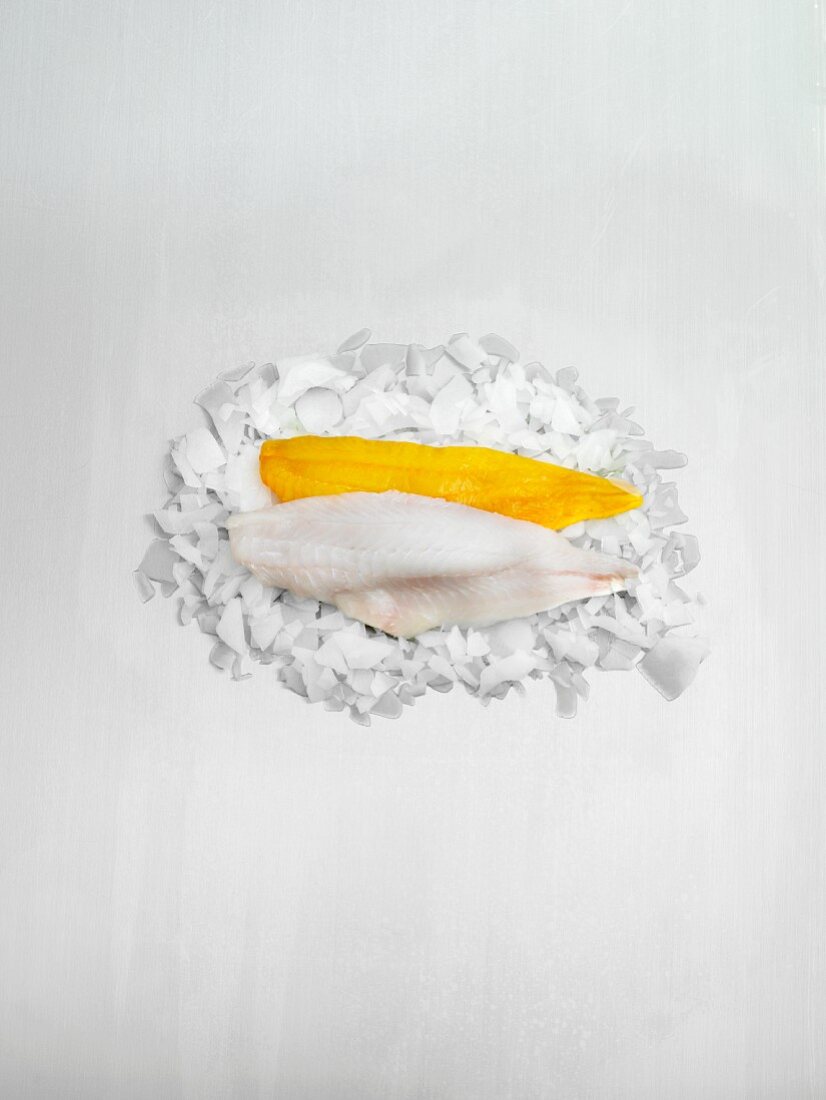 Cod fillets on ice