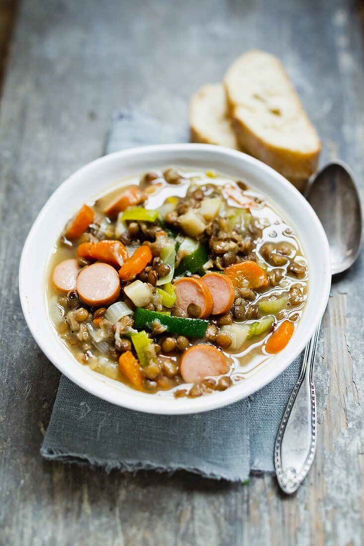 Lentil Stew with Sausages