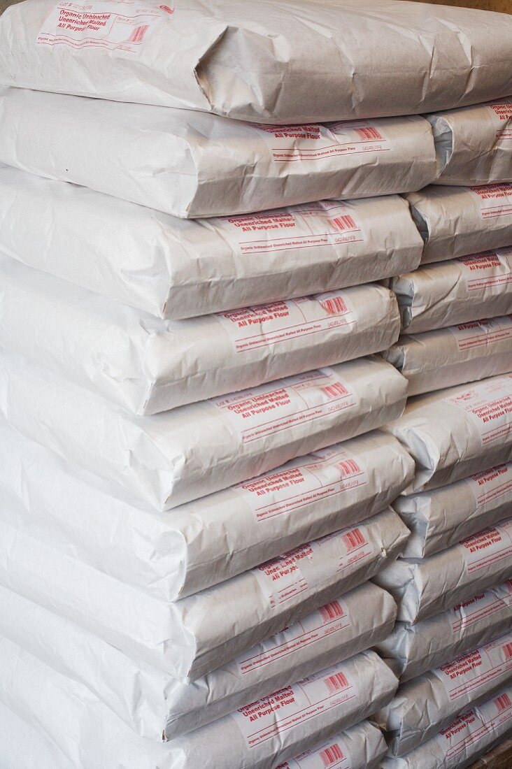 Stacked Bags of Flour