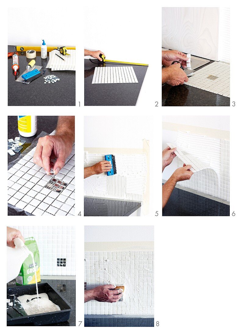 DIY - making a mosaic-tiled splashback