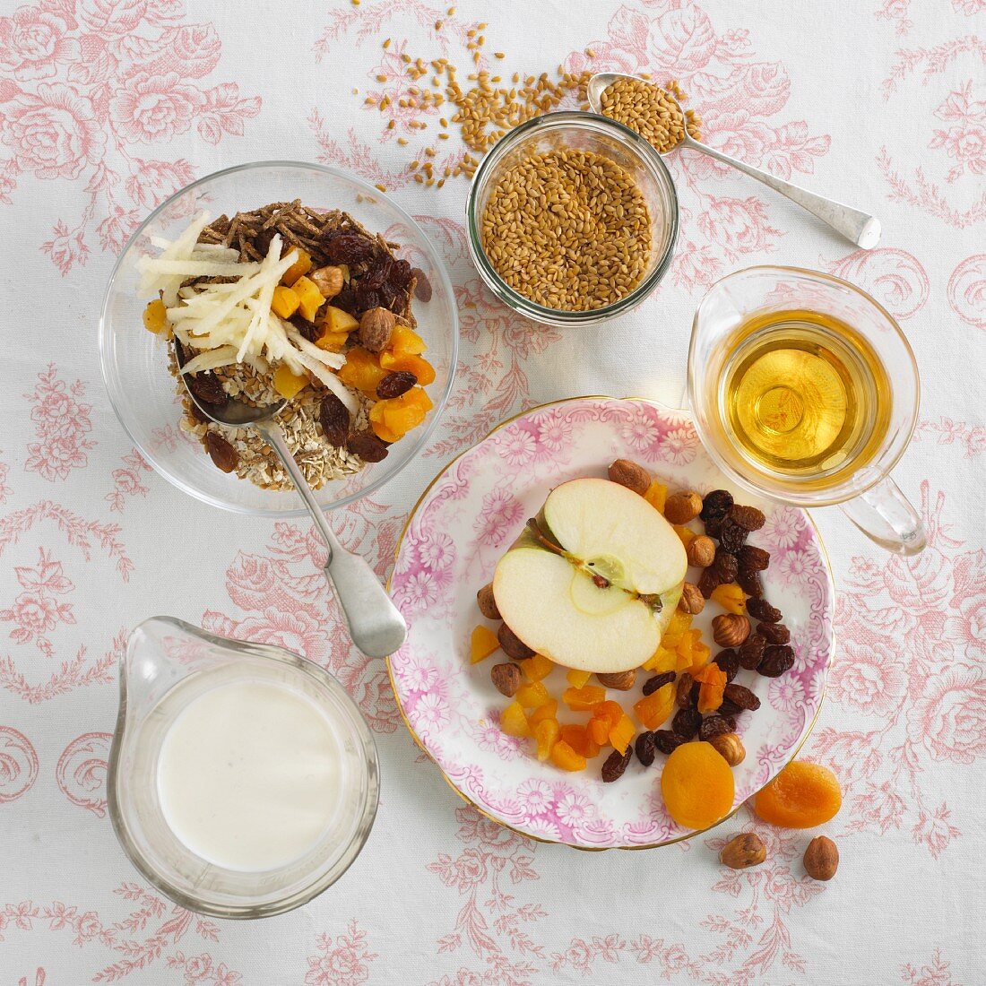 Bircher muesli with apple and dried fruits