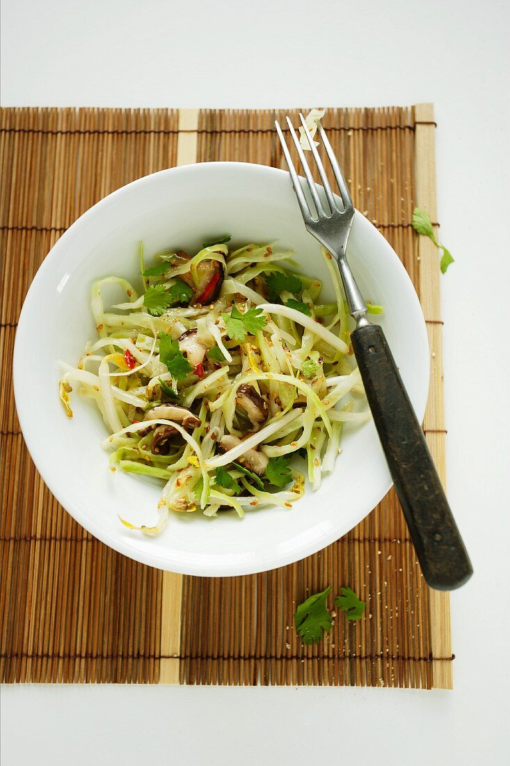 Herb salad with beansprouts (Asia)