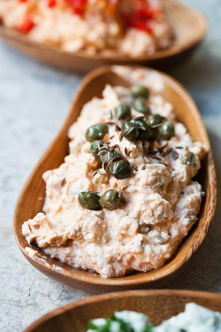 Liptauer cheese spread with capers