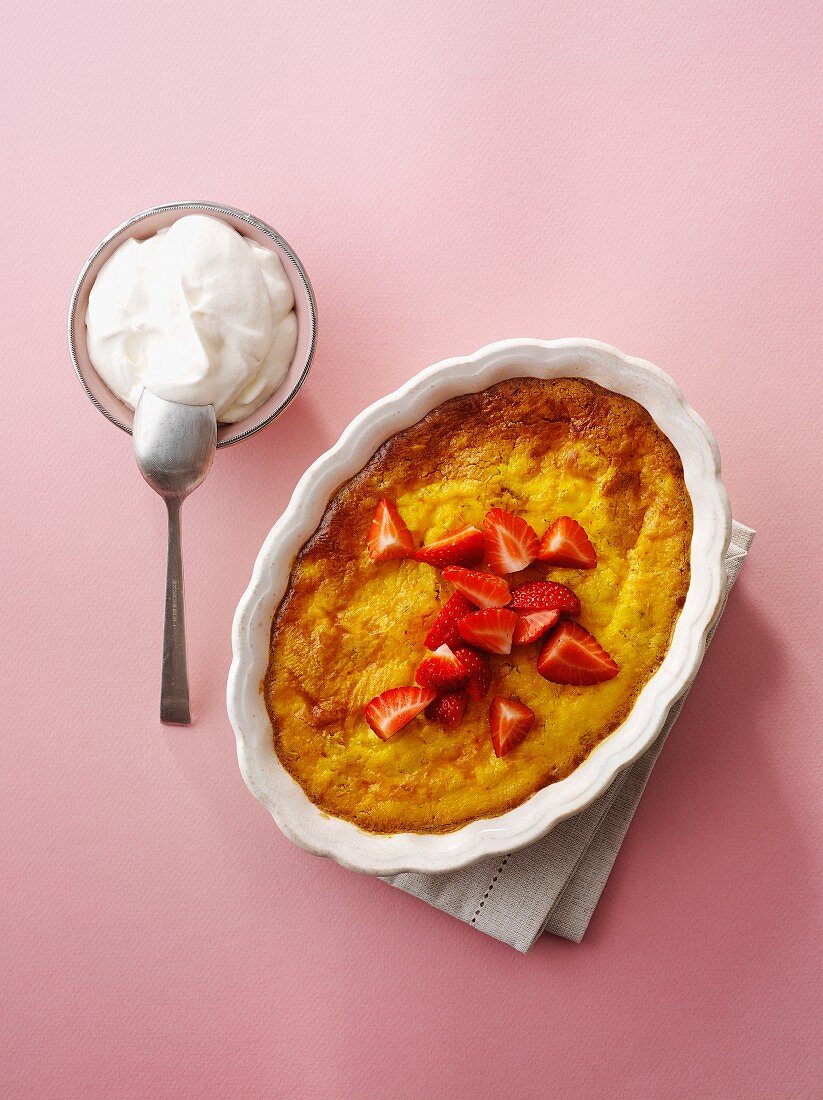 Cheesecake with strawberries