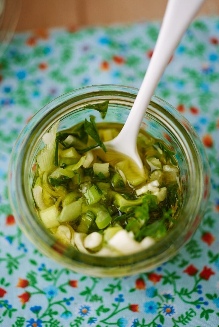 Celery in olive oil